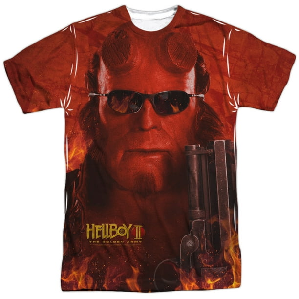 Hellboy Ii Big Red Adult Black Back 100% Poly T-shirt 